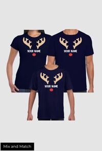 Personalised Matching Family Rudolf t-shirts