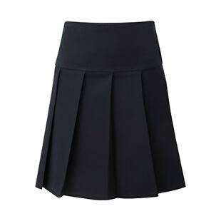 Junior Knife Pleated Skirt - Navy