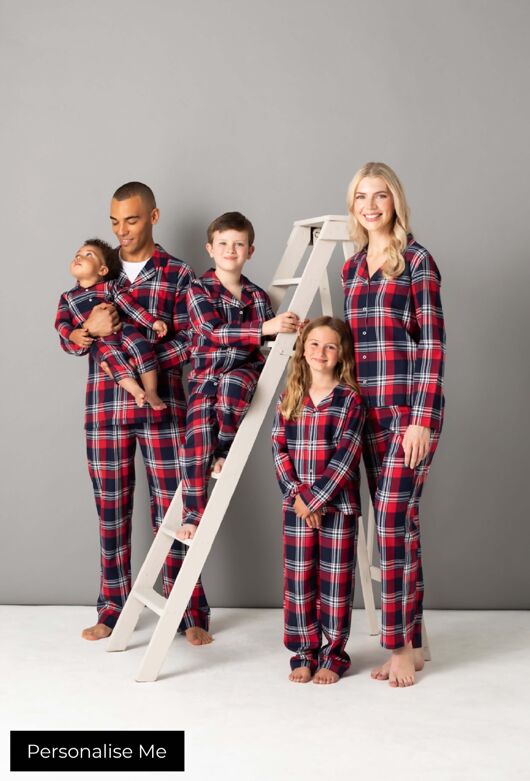 Womens Personalised Tartan PJs - Xmas Tartan Family Range