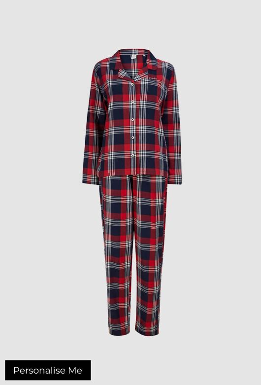 Womens Personalised Tartan PJs - Xmas Tartan Family Range