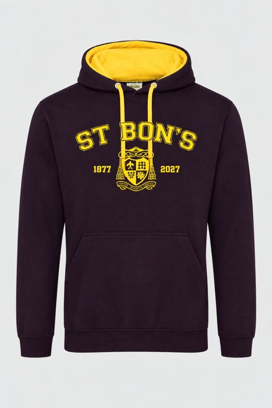Bespoke St Bonaventures Black and Gold Contrast Hoodie