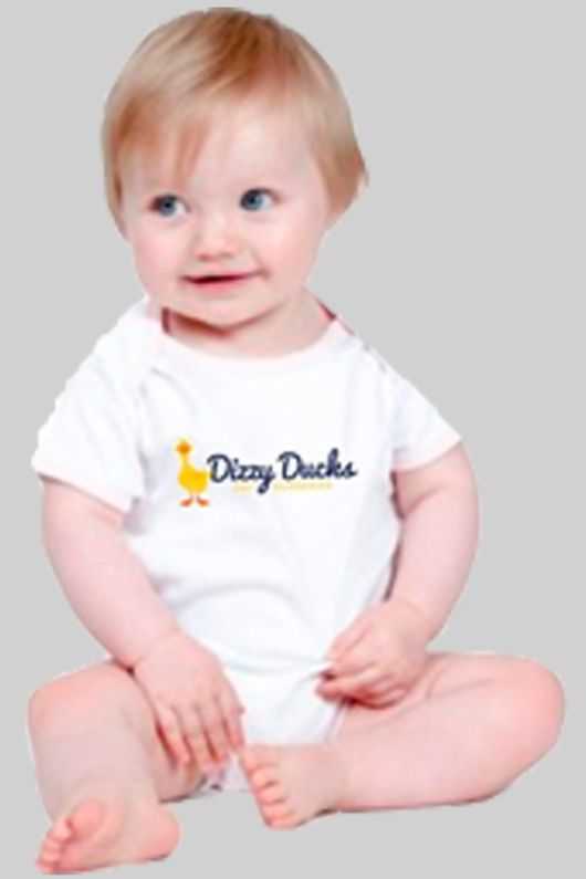 Dizzy Ducks - Baby Vest Suit White