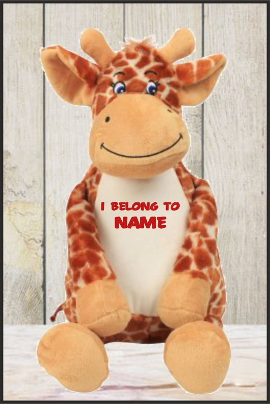 Personalised Mumbles Zippie Giraffe