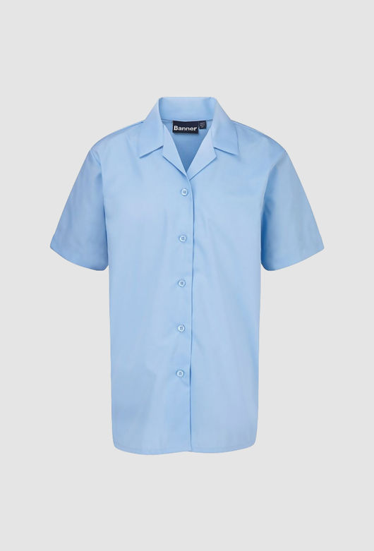 Oakfield Prep Girls Short Sleeve Blue Blouse