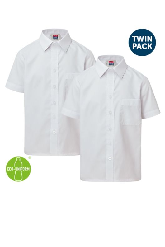 Junior Unisex Velcro Short Sleeve Shirt - 2 pack