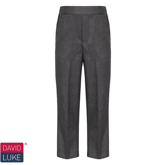 Pull-up Trousers, Flat Front - Grey